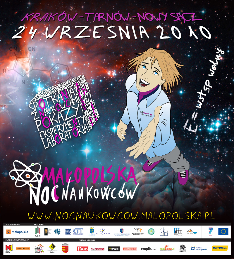 plakat promujący Noc Naukowców